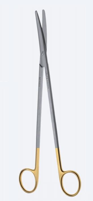 Ножиці, хірургічні, "Metzenbaum", "Power TC", дисекційні, вигнуті, тупокінцеві, загальна довжина 350 мм, 14". Бренд - Asanus Medizintechnik Gmb, Німеччина